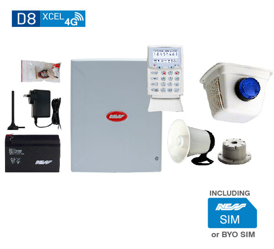 Picture of D8XCEL4G PANEL & SIREN KIT with KPX+ White KP inc SIM