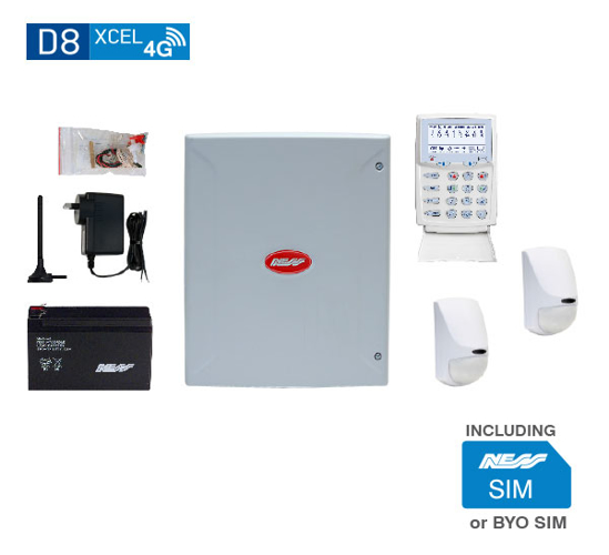 Picture of D8XCEL4G PANEL & PIR KIT with KPX+ White KP inc SIM