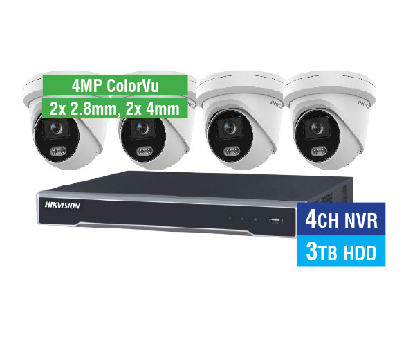 Ness Corporation. 4ch NVR kit with 4x 4MP ColorVu Turrets