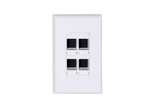 Picture of 4-JACK WALL PLATE WHITE