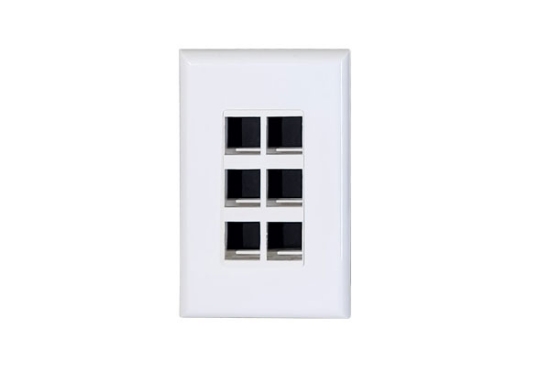 Picture of 6-JACK WALL PLATE WHITE