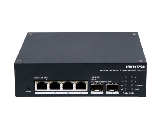 Picture of Hikvision DS-3T1506HP-EI-UPS 4-port PoE Switch 12-24V In